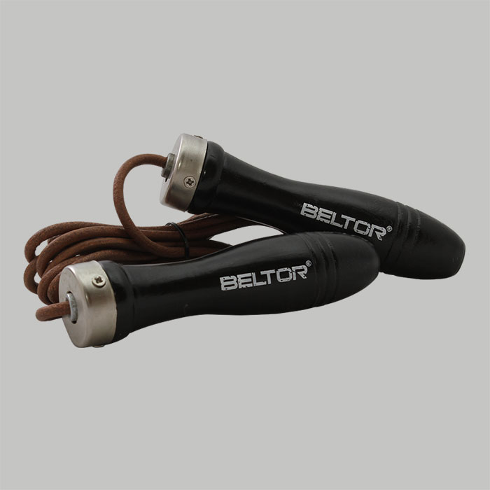 Skipping rope made from a leather strap