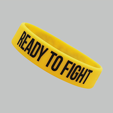 Silicon wirstband Ready to fight - Yellow