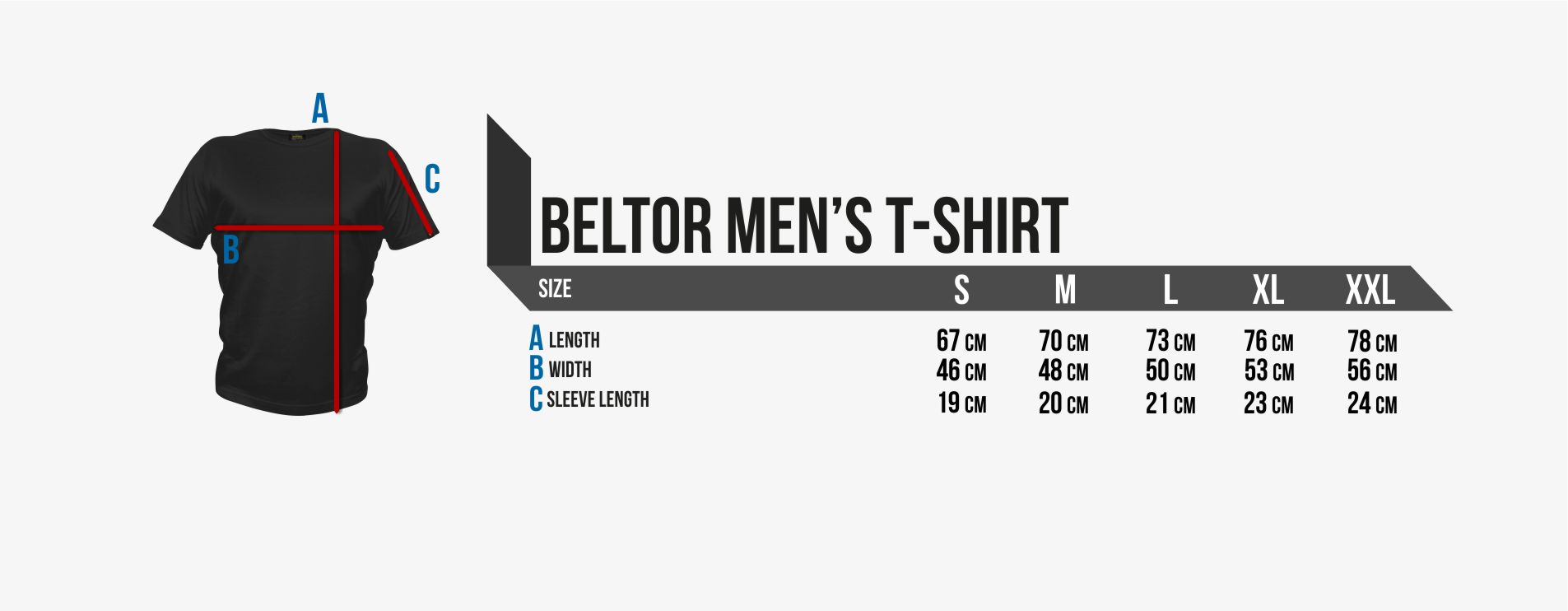 Size chart T-Shirt Classic