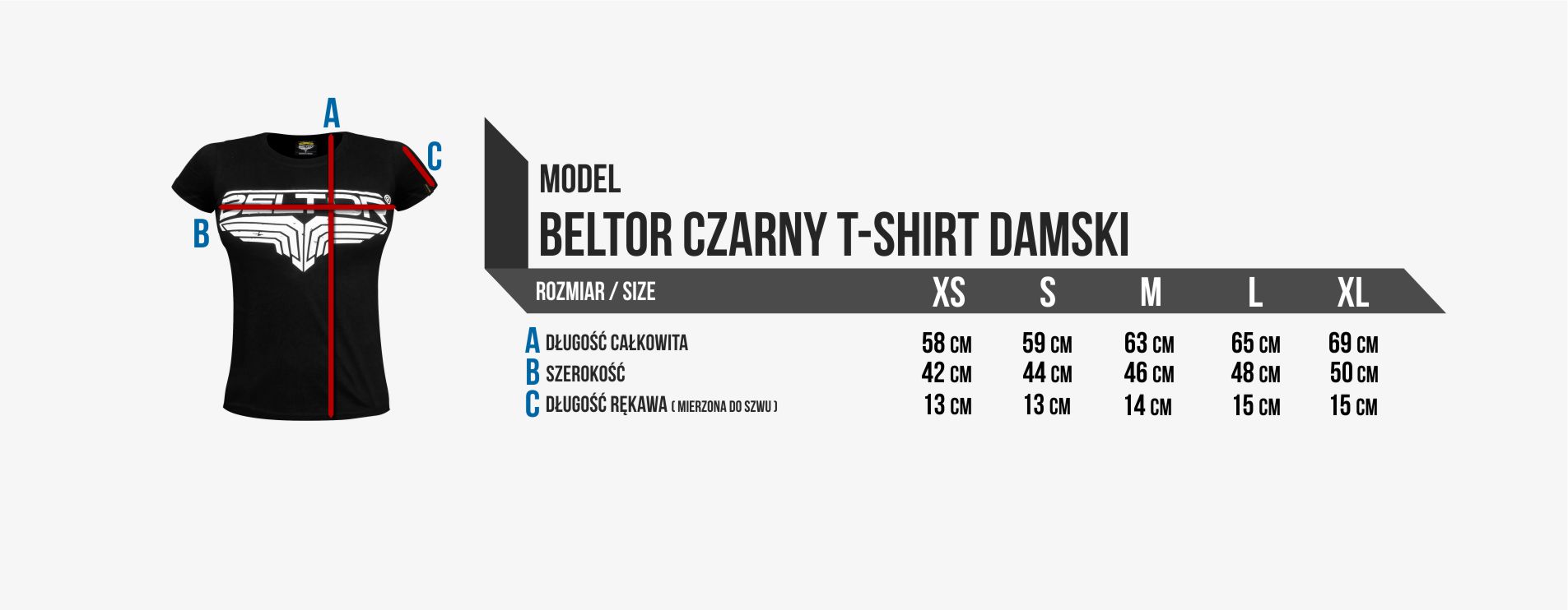 tabela t-shirt Damski