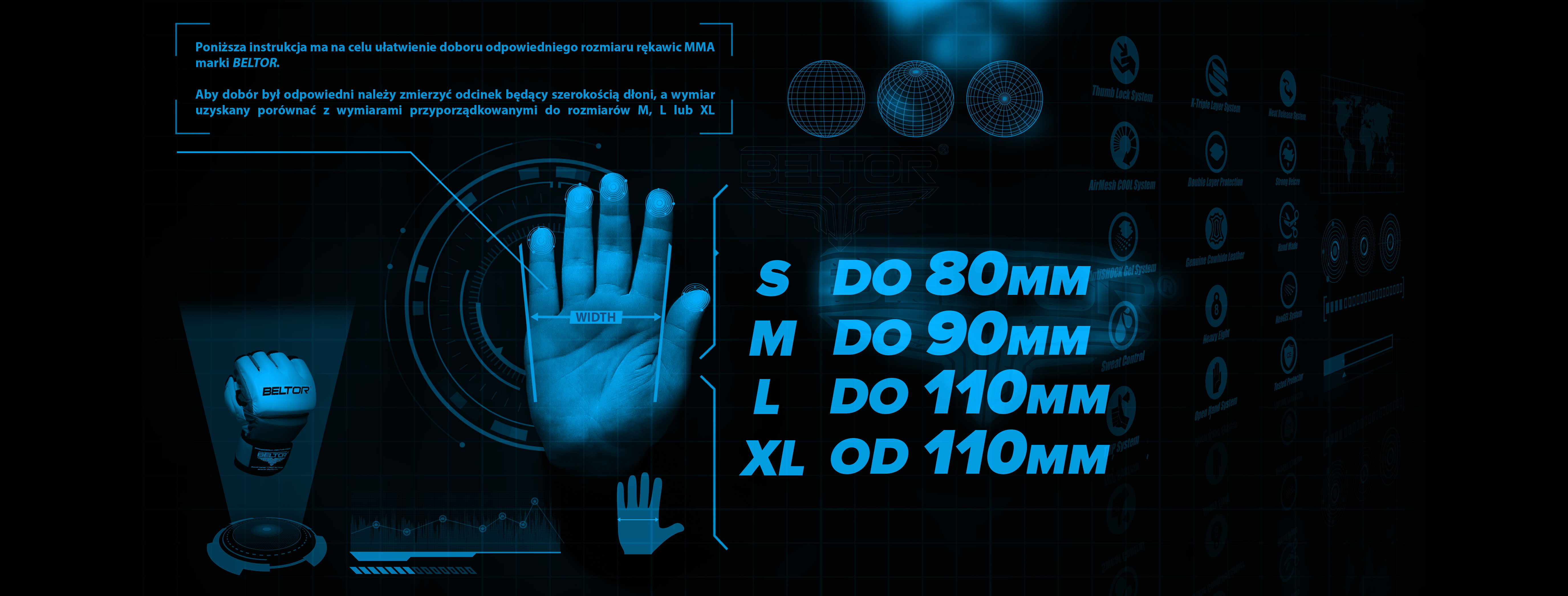 tabela rozmiarów rękawic mma
